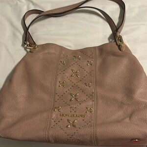 Michael Kors dusty Rose mauve with  gold embellished purse